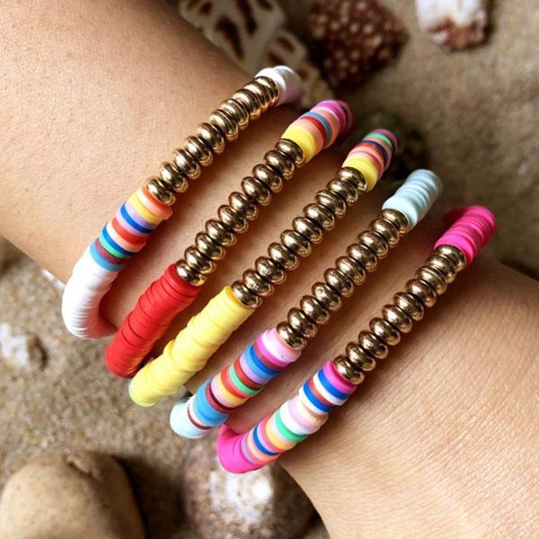 charm bracelets 5pcs women fashion rainbow polymer clay string beads bracelet party bangle gift, Golden;silver
charm bracelets 5pcs women fashion rainbow polymer clay string beads bracelet party bangle gift, Golden;silver
