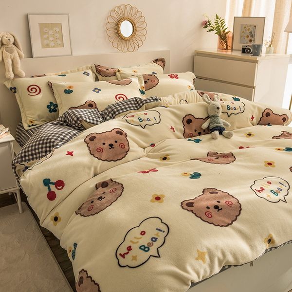 thickened milk four piece baby fleece quilt cover winter flannel printed thermal kit
thickened milk four piece baby fleece quilt cover winter flannel printed thermal kit
