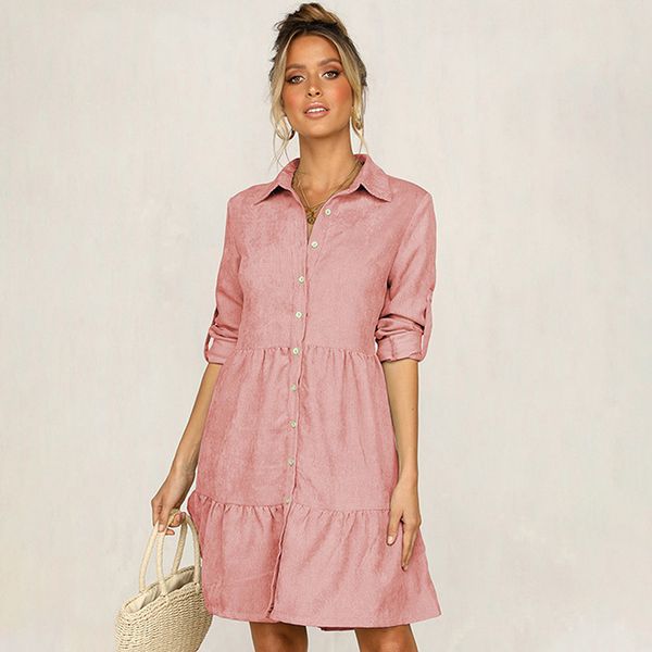 women casual solid mini shirt dress new arrival 2021 spring autumn fashion single-breasted loose pure color white dresses woman, Black;gray
women casual solid mini shirt dress new arrival 2021 spring autumn fashion single-breasted loose pure color white dresses woman, Black;gray