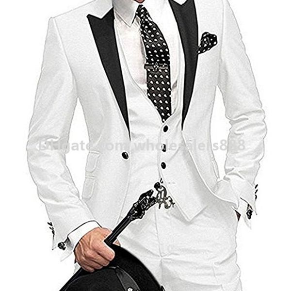 men's suits & blazers style groomsmen peak lapel groom tuxedos ticket pocket men wedding/prom/dinner man blazer(jacket+pants+tie+v, White;black
men's suits & blazers style groomsmen peak lapel groom tuxedos ticket pocket men wedding/prom/dinner man blazer(jacket+pants+tie+v, White;black