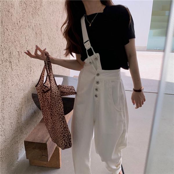denim overalls jeans women jumpsuit white black high waist solid loose casual straight 2021 women's, Blue
denim overalls jeans women jumpsuit white black high waist solid loose casual straight 2021 women's, Blue