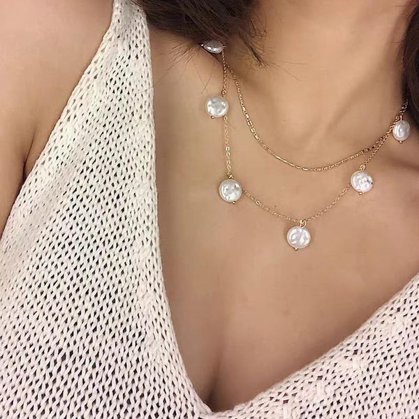 pendant necklaces stainless steel shaped pearl necklace multilayer decoration jewelry clavicle gift for girlfriend, Silver
pendant necklaces stainless steel shaped pearl necklace multilayer decoration jewelry clavicle gift for girlfriend, Silver