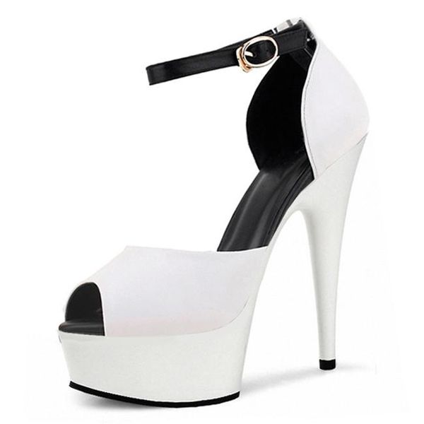 ultra-high with fish mouth shoes 15cm thick soles white color on the sandals fashion show, Black
ultra-high with fish mouth shoes 15cm thick soles white color on the sandals fashion show, Black