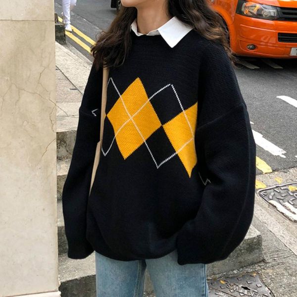 women's sweaters women knitted sweater oversized pullovers ladies winter loose korean college jumper, White;black
women's sweaters women knitted sweater oversized pullovers ladies winter loose korean college jumper, White;black