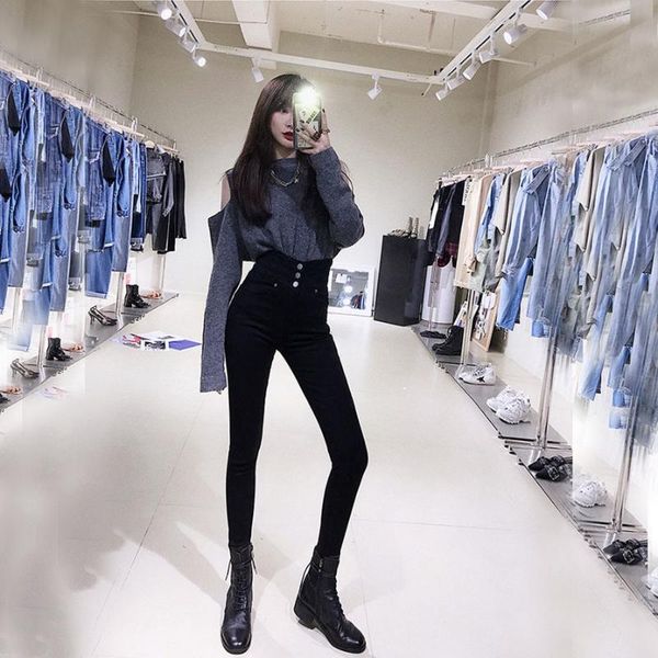 women's jeans woman pants black high waist autumn breasted tappered pantalones vaqueros mujer, Blue
women's jeans woman pants black high waist autumn breasted tappered pantalones vaqueros mujer, Blue
