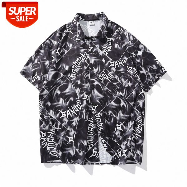 street devil print men's short-sleeved floral shirt loose personality casual hip-hop short #gu9g, White;black
street devil print men's short-sleeved floral shirt loose personality casual hip-hop short #gu9g, White;black