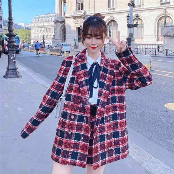 woman commuter wine red plaid blazers long-sleeved fashion woven double-breasted french brand office clothes elegant women's suits &, White;black
woman commuter wine red plaid blazers long-sleeved fashion woven double-breasted french brand office clothes elegant women's suits &, White;black