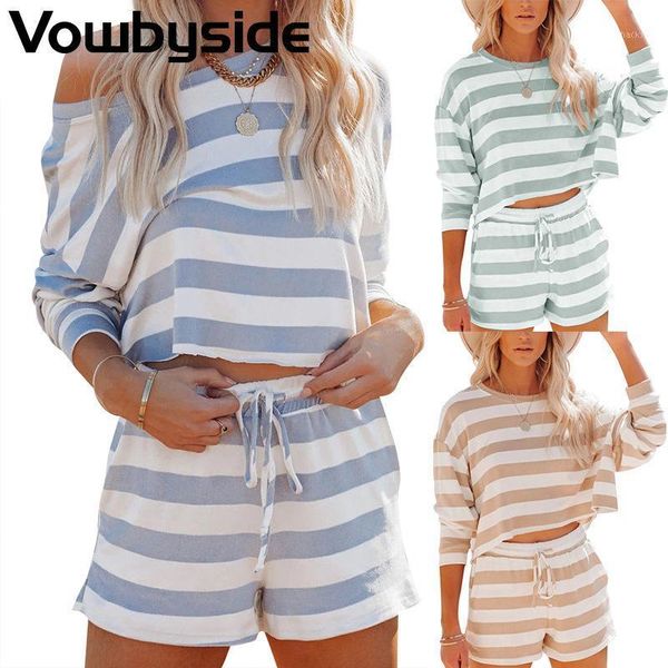 women's tracksuits spring and summer sets casual fashion striped round neck long sleeved t-shirt lace up shorts two-piece suit, Gray
women's tracksuits spring and summer sets casual fashion striped round neck long sleeved t-shirt lace up shorts two-piece suit, Gray