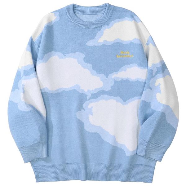men's sweaters harajuku cloud print knitted pullover loose sweater men streetwear casual fashion knitwear jumpers autumn, White;black
men's sweaters harajuku cloud print knitted pullover loose sweater men streetwear casual fashion knitwear jumpers autumn, White;black