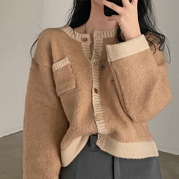 women's knits & tees drop 2021 spring retro women o-neck sweaters chic knitted female loose solid elegant cardigans office lady casual, White
women's knits & tees drop 2021 spring retro women o-neck sweaters chic knitted female loose solid elegant cardigans office lady casual, White