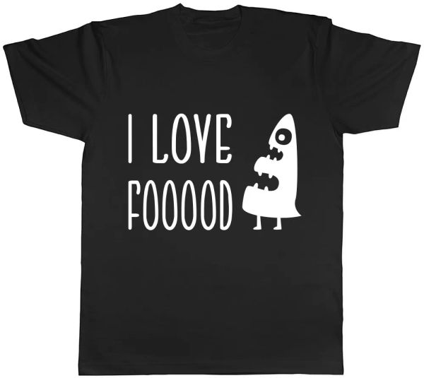 i love food mens womens ladies t-shirt, White;black