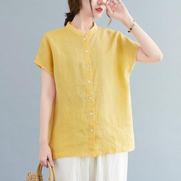 women's blouses & shirts 2021 summer women cotton linen short sleeve loose femme casual plus size clothing blouse shirt j049, White
women's blouses & shirts 2021 summer women cotton linen short sleeve loose femme casual plus size clothing blouse shirt j049, White