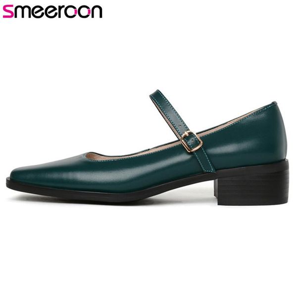 dress shoes smeeroon 2021 est genuine leather women pumps comfortable square heel toe vintage mary jane ladies, Black
dress shoes smeeroon 2021 est genuine leather women pumps comfortable square heel toe vintage mary jane ladies, Black