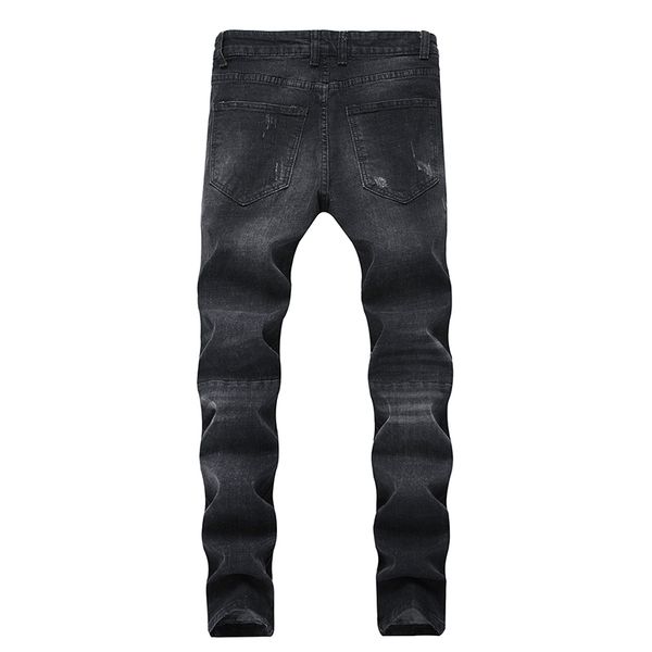 men's jeans hmily skinny men ripped ankle black slim stretch hole distressed mens biker brand wash streetwear hiphop pants 5422, Blue
men's jeans hmily skinny men ripped ankle black slim stretch hole distressed mens biker brand wash streetwear hiphop pants 5422, Blue