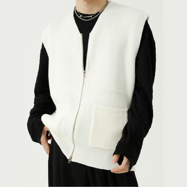 men's sweaters male two-way zipper streetwear fashion knitted vest cardigan man loose vintage sleeveless waistcoat men rspk, White;black
men's sweaters male two-way zipper streetwear fashion knitted vest cardigan man loose vintage sleeveless waistcoat men rspk, White;black