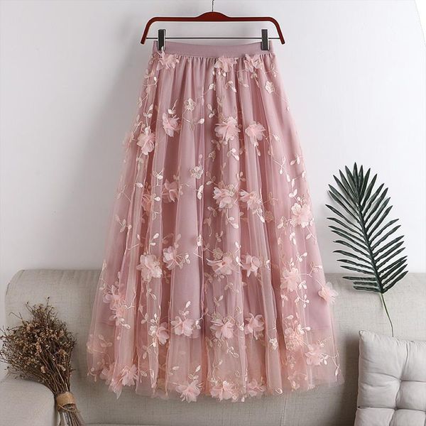 skirts summer 2021 3d embroidery floral mesh midi skirt high waist elegant 2 layer sweet lady saias pink black blossom tulle long
skirts summer 2021 3d embroidery floral mesh midi skirt high waist elegant 2 layer sweet lady saias pink black blossom tulle long