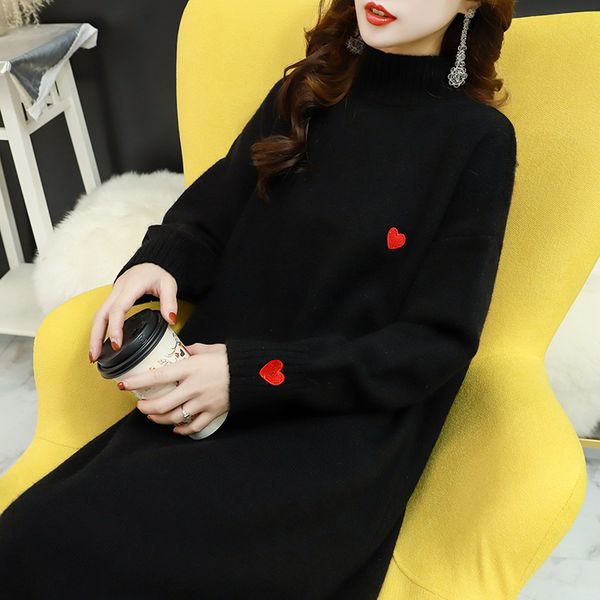 mozuleva high female turtleneck long very loose korean celestial style be lazy thickening sweater winter, White;black
mozuleva high female turtleneck long very loose korean celestial style be lazy thickening sweater winter, White;black