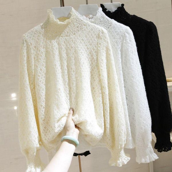 blouse women flocking lace turtleneck winter long sleeve women's clothing blusas mujer de moda blouses & shirts, White
blouse women flocking lace turtleneck winter long sleeve women's clothing blusas mujer de moda blouses & shirts, White