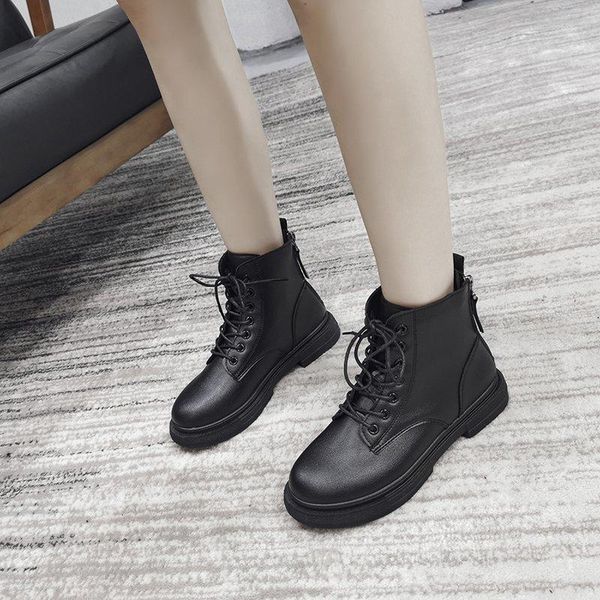 boots soft artificial leather martn women's brown shoes 2021 autumn and winter flat platform ankle motorcycle, Black
boots soft artificial leather martn women's brown shoes 2021 autumn and winter flat platform ankle motorcycle, Black