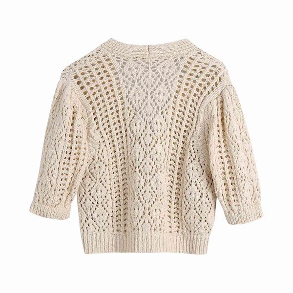 sweaters vintage women v-neck three-quarter sleeves openwork sweater cardigan fashion solid color single breasted chic female, White;black
sweaters vintage women v-neck three-quarter sleeves openwork sweater cardigan fashion solid color single breasted chic female, White;black