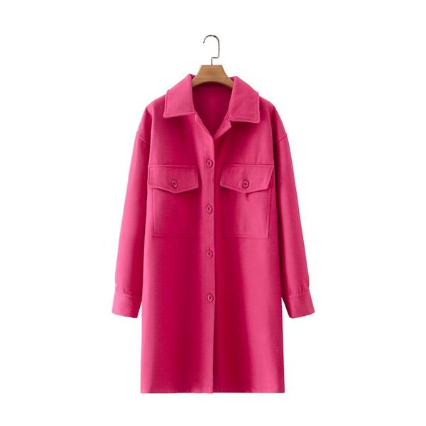 women's wool & blends woolen long coat loose sleeves pocket 2021 ladies elegant pink, Black
women's wool & blends woolen long coat loose sleeves pocket 2021 ladies elegant pink, Black