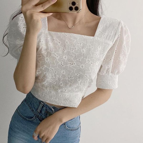 women's blouses & shirts alien kitty 2021 summer stylish sweet girls loose all match brief hollow out office lady women square collar, White
women's blouses & shirts alien kitty 2021 summer stylish sweet girls loose all match brief hollow out office lady women square collar, White