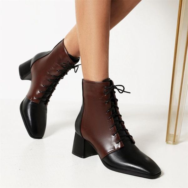 boots gigifox brand fashion women shoes plus size 48 lace up chunky heels modern lady office patchwork ankle booties, Black
boots gigifox brand fashion women shoes plus size 48 lace up chunky heels modern lady office patchwork ankle booties, Black
