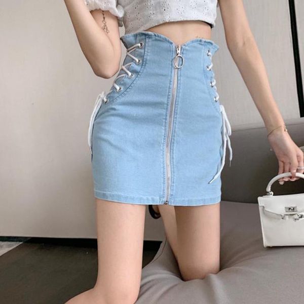 skirts zipper high waist lace-up blue denim package hip skirt women fashion short korean style summer mini female 2021, Black
skirts zipper high waist lace-up blue denim package hip skirt women fashion short korean style summer mini female 2021, Black