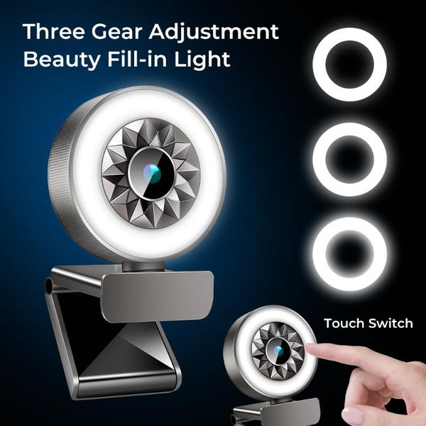 webcam hd 1080p web cam with microphone ring fill-in lighting usb camera for pc live broadcast video calling conference work webcams
webcam hd 1080p web cam with microphone ring fill-in lighting usb camera for pc live broadcast video calling conference work webcams