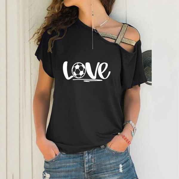 women's t-shirt love letter print loose women irregular tshirt lover gift punk harajuku skew neck cross bandage, White
women's t-shirt love letter print loose women irregular tshirt lover gift punk harajuku skew neck cross bandage, White