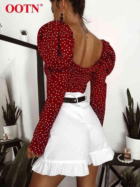 ootn vintage polka dot women puff long sleeve wrap elegant 2021 lace up red crop blouse backless chic female shirts, White
ootn vintage polka dot women puff long sleeve wrap elegant 2021 lace up red crop blouse backless chic female shirts, White