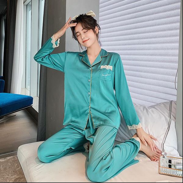 lisacmvpnel ice silk lace women sleepwear sweet pajamas summer long sleeve thin fashion two piece suit pyjamas, Black;red
lisacmvpnel ice silk lace women sleepwear sweet pajamas summer long sleeve thin fashion two piece suit pyjamas, Black;red