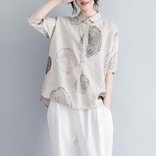 summer plus size paisley print women blouses cotton linen vintage loose casual femme large clothing a9304, White
summer plus size paisley print women blouses cotton linen vintage loose casual femme large clothing a9304, White