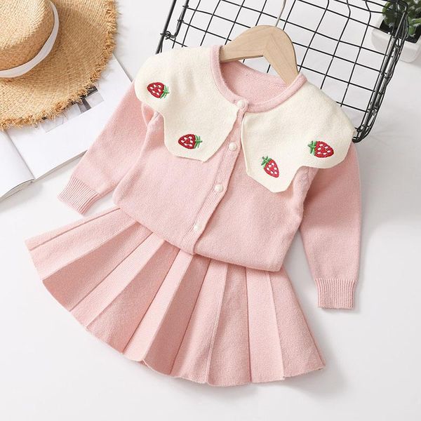 clothing sets girls knitted strawberry embroidered skirt suit sweater two-piece toddler girl clothes kids boutique wholesale, White
clothing sets girls knitted strawberry embroidered skirt suit sweater two-piece toddler girl clothes kids boutique wholesale, White