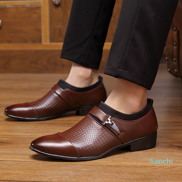 men leather dress shoes comfortable slip-on pointed toe fashion business man shoes large size 38-47, Black
men leather dress shoes comfortable slip-on pointed toe fashion business man shoes large size 38-47, Black