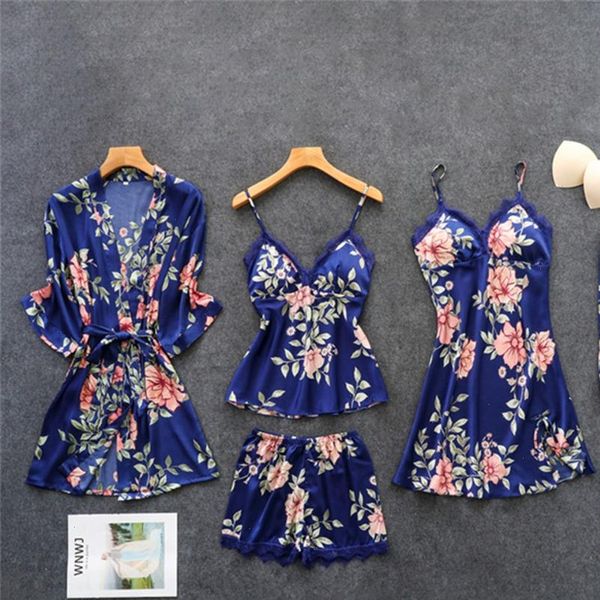 daeyard pajamas silk floral women sleepwear overall print 5pcs pajama set satin pyjamas lingerie lace pijama home clothes, Black;red
daeyard pajamas silk floral women sleepwear overall print 5pcs pajama set satin pyjamas lingerie lace pijama home clothes, Black;red