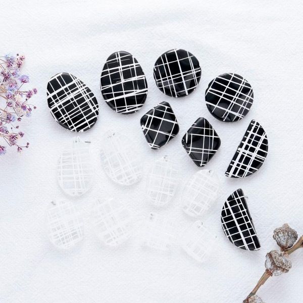 fashion black white checks stud earring for women round square acrylic resin statement small earrings female classic jewelry, Golden;silver
fashion black white checks stud earring for women round square acrylic resin statement small earrings female classic jewelry, Golden;silver