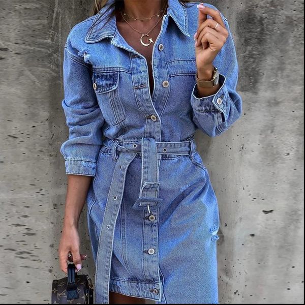 fashion denim women dresses party spring autumn lace up a line dress for elegant turn down collar button ladies vestidos, Black;gray
fashion denim women dresses party spring autumn lace up a line dress for elegant turn down collar button ladies vestidos, Black;gray