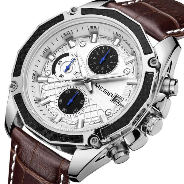 wristwatches megir brand quartz men watches fashion genuine leather chronograph watch clock for gentle male students reloj hombre 2021, Slivery;brown
wristwatches megir brand quartz men watches fashion genuine leather chronograph watch clock for gentle male students reloj hombre 2021, Slivery;brown