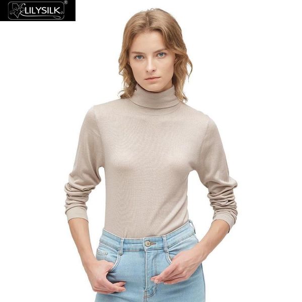 women's blouses & shirts lilysilk silk knitted tee elegant turtle neck women, White
women's blouses & shirts lilysilk silk knitted tee elegant turtle neck women, White