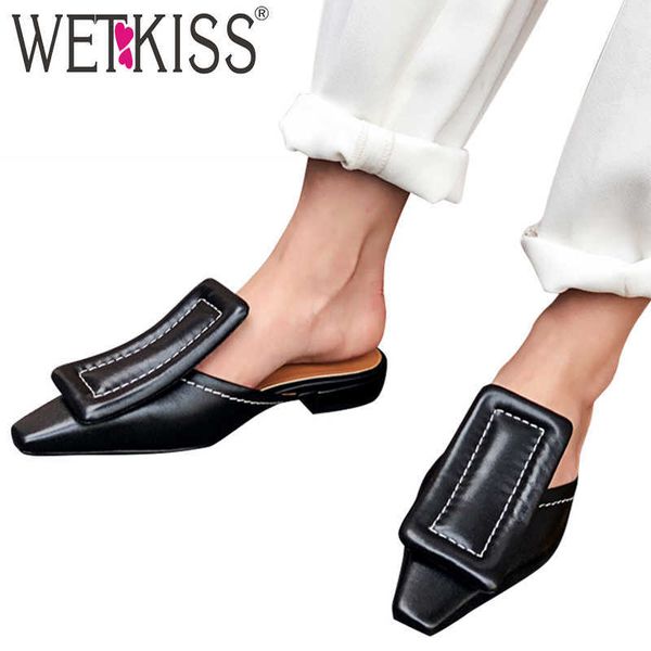 wetkiss women slides shoes summer cow leather slippers low heels mules shoes ladies sewing buckle black shoes female 210630
wetkiss women slides shoes summer cow leather slippers low heels mules shoes ladies sewing buckle black shoes female 210630