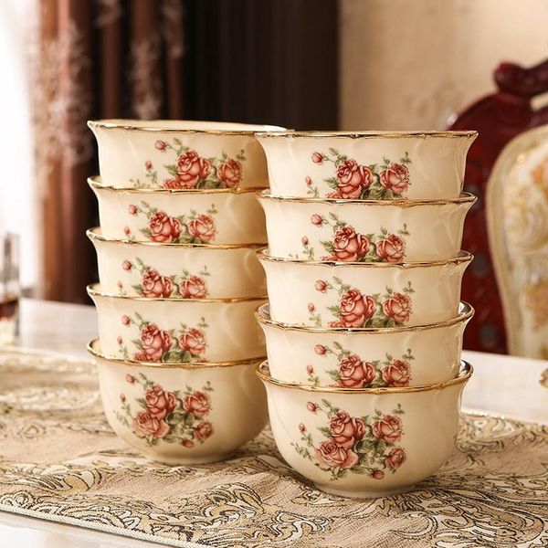 bowls 4.5-5 inch bowl european style luxury queen rose gold border ceramic rice dinner home tableware
bowls 4.5-5 inch bowl european style luxury queen rose gold border ceramic rice dinner home tableware