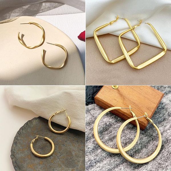 hoop & huggie 2021 fashion earrings geometric metal hanging exaggerated personality women's stainless steel knot twist, Golden;silver
hoop & huggie 2021 fashion earrings geometric metal hanging exaggerated personality women's stainless steel knot twist, Golden;silver