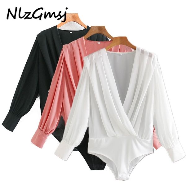 bodysuit women fashion pleated pink bodyshirt sshirt playsuit v collar long sleeve female 210628, Black;white
bodysuit women fashion pleated pink bodyshirt sshirt playsuit v collar long sleeve female 210628, Black;white