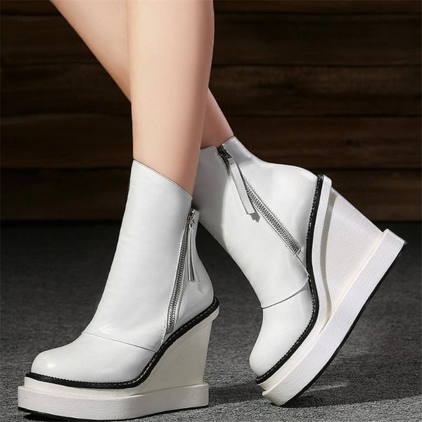 platform pumps casual shoes women genuine leather wedges high heel motorcycle boots female round toe fashion sneakers, Black
platform pumps casual shoes women genuine leather wedges high heel motorcycle boots female round toe fashion sneakers, Black