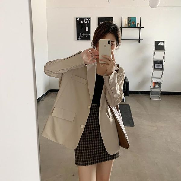 hzirip 2021 autumn minimalist solid notched women blazers loose ol elegant vintage thick stylish woolen blazer jacket coats women's sui, White;black
hzirip 2021 autumn minimalist solid notched women blazers loose ol elegant vintage thick stylish woolen blazer jacket coats women's sui, White;black