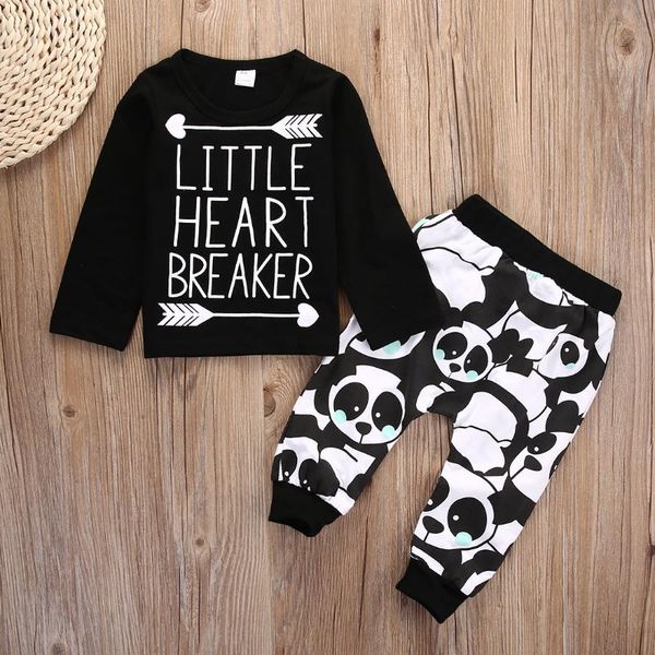 clothing sets 2pcs baby boys girls outfits set, long sleeve letter print t-shirt + pandas pants suits, White
clothing sets 2pcs baby boys girls outfits set, long sleeve letter print t-shirt + pandas pants suits, White