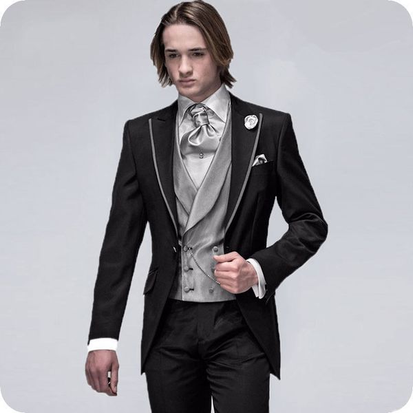 men's suits & blazers italian black men for wedding silver grey vest 3pieces vintage slim fit groom tuxedos man jacket costume hom, White;black
men's suits & blazers italian black men for wedding silver grey vest 3pieces vintage slim fit groom tuxedos man jacket costume hom, White;black