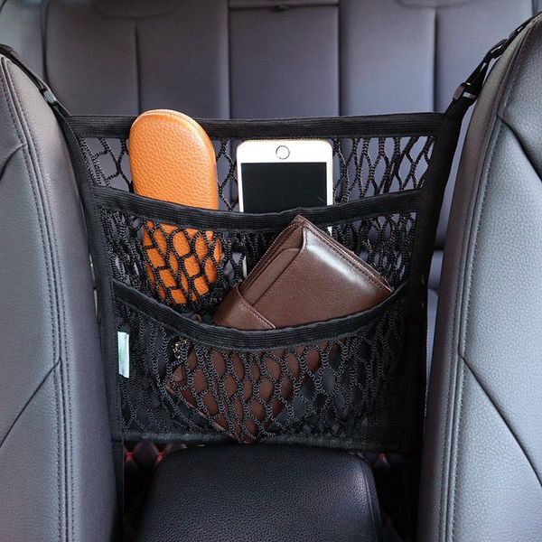car organizer 3-layer mesh seat back net bag cargo tissue holder storage netting pouch j99 
car organizer 3-layer mesh seat back net bag cargo tissue holder storage netting pouch j99