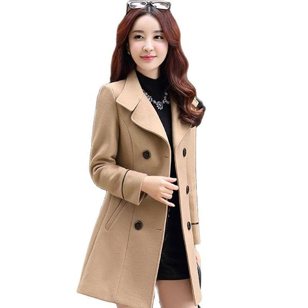 women's wool & blends women blend warm long coat autumn winter plus size female slim fit lapel woolen overcoat cashmere outerwear, Black
women's wool & blends women blend warm long coat autumn winter plus size female slim fit lapel woolen overcoat cashmere outerwear, Black